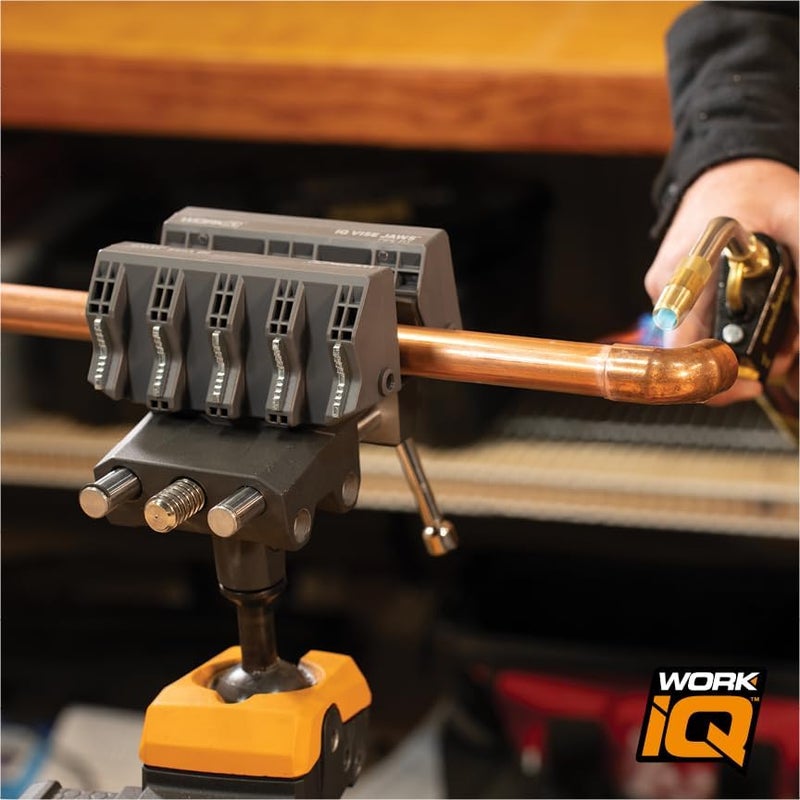 WORK IQ TOOLS Pipe-Fit Vise Jaws | Double-Sided Jaws For Secure Grip | Upgraded Jaws for Securing PVC, Cast Iron, Copper or Aluminum Pipes and Tubes | Compatible with IQ Vise - Image 2